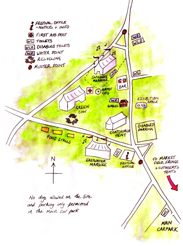 A map of the Festival site in 2025.